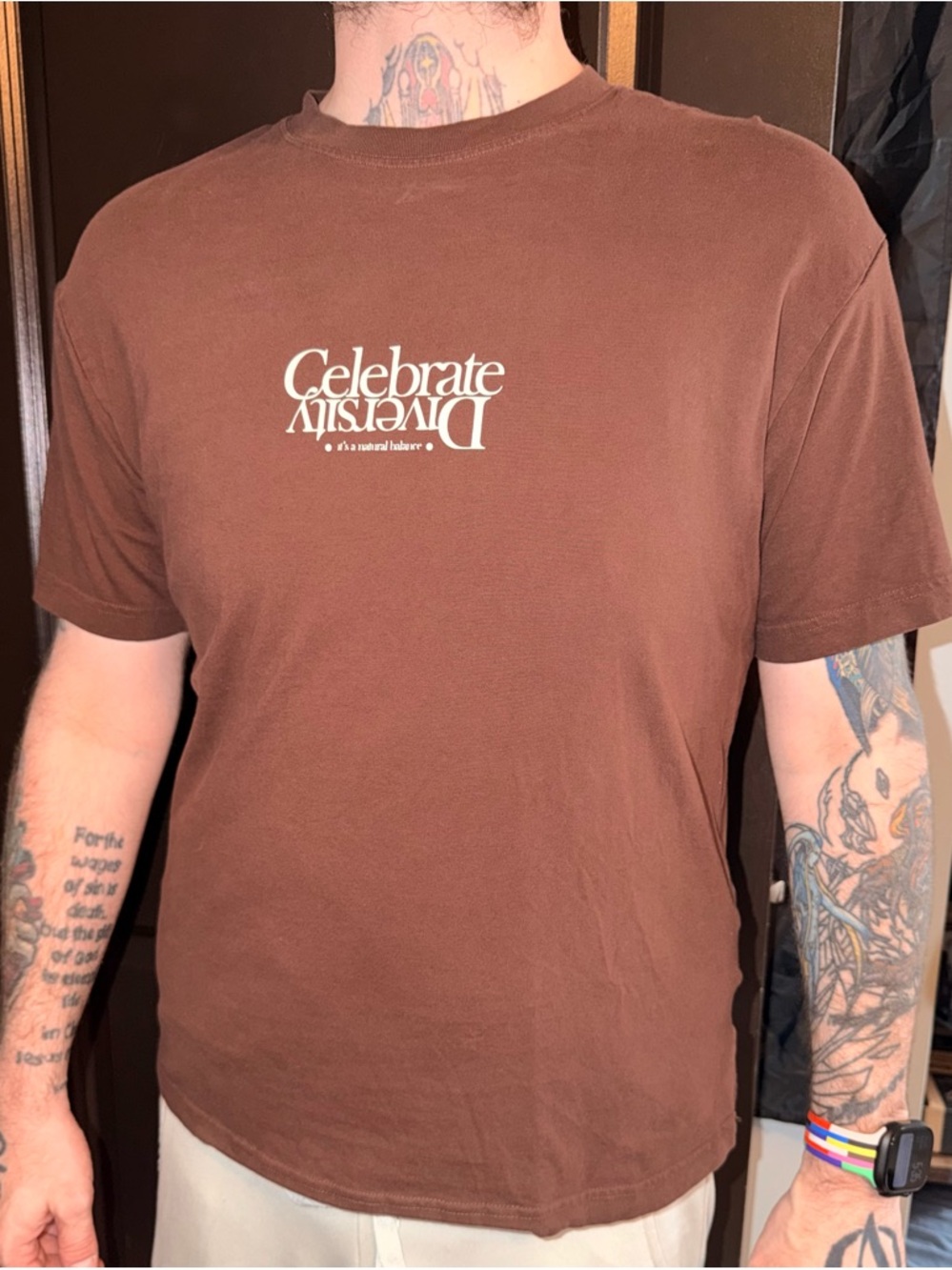 H&M Brown "Celebrate Diversity" Graphic Tee